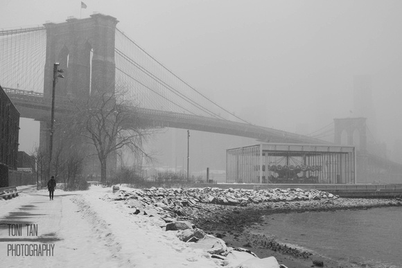Brooklyn Bridge in the Snow