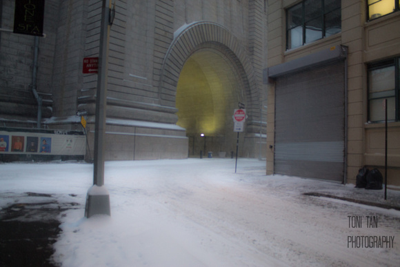 Manhattan Bridge Arch in Snow