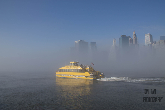 NY Water Taxi in the Fog