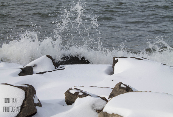 East River Waves and Snow