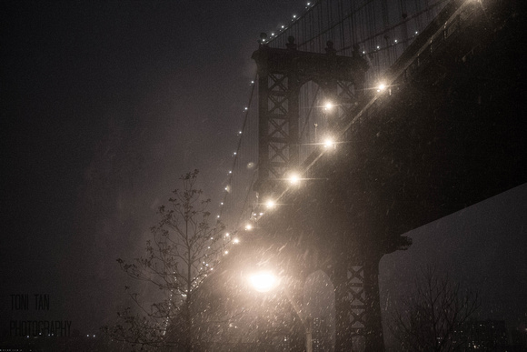 Manhattan Bridge Snow